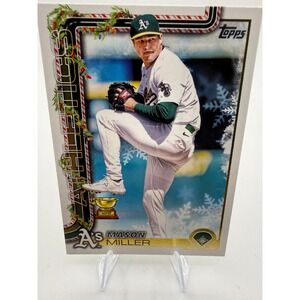 2025 Topps Holiday Mason Miller Oakland Athletics H48 All-Star Rookie Cup Card